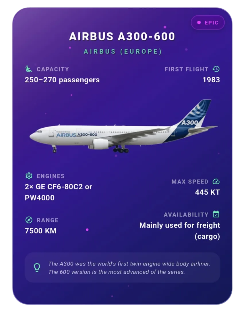 Carte avion épique